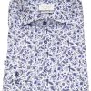 Hemden Eterna | Eterna Hemd - Modern Fit - Kentkragen - Print - Blau / Weis - Ohne Ovp