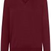 Pullover & Strick MAERZ Muenchen | Maerz Muenchen Pullover - Comfort Fit - V-Ausschnitt - Merinowolle - Weinrot