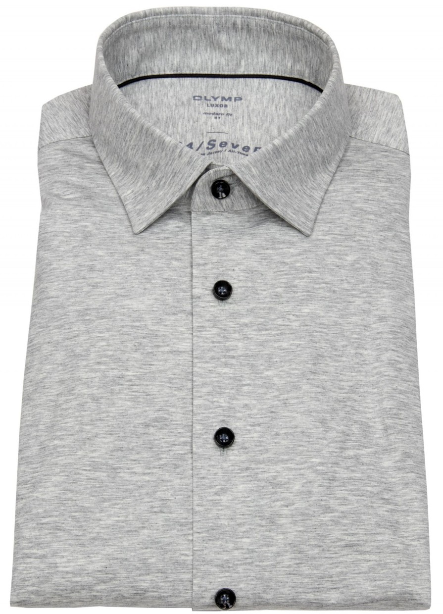 Hemden OLYMP | Olymp Hemd - Modern Fit - 24 / Seven - All Time Shirt - Hellgrau