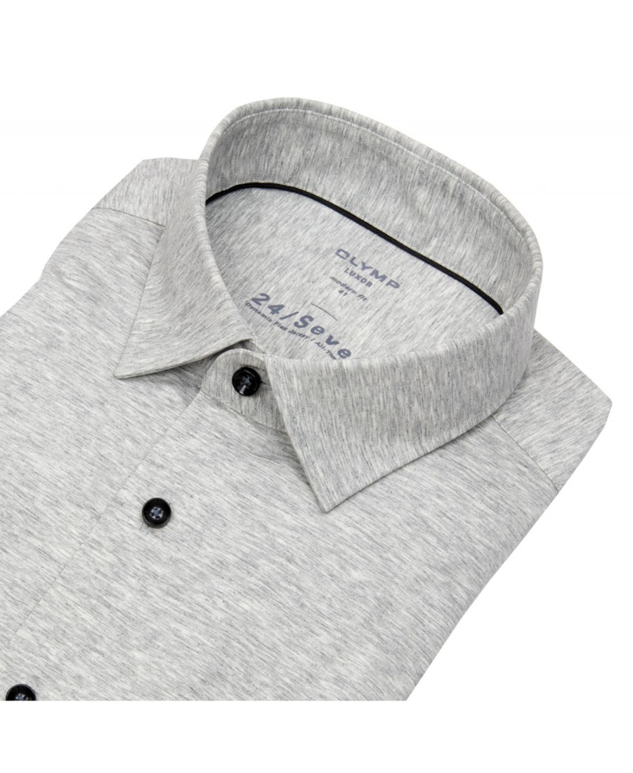 Hemden OLYMP | Olymp Hemd - Modern Fit - 24 / Seven - All Time Shirt - Hellgrau