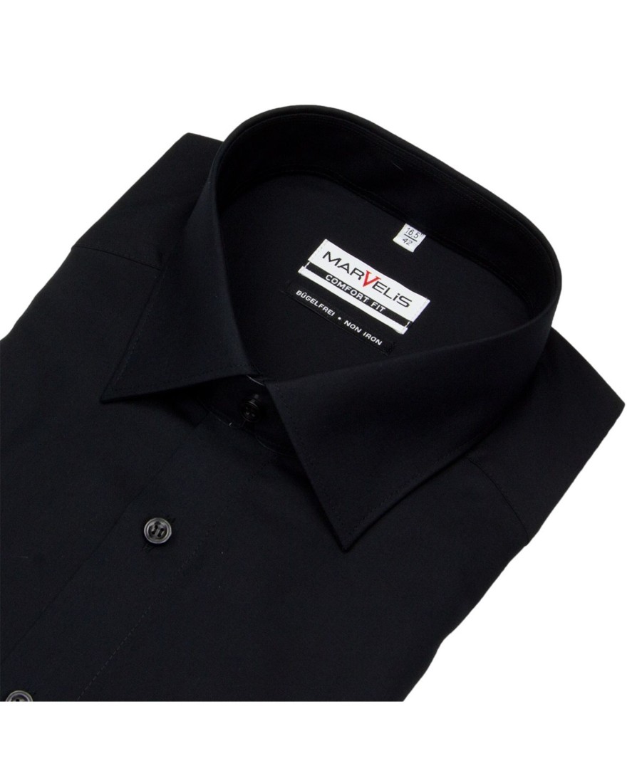 Hemden Marvelis | Marvelis Kurzarmhemd - Comfort Fit - Schwarz