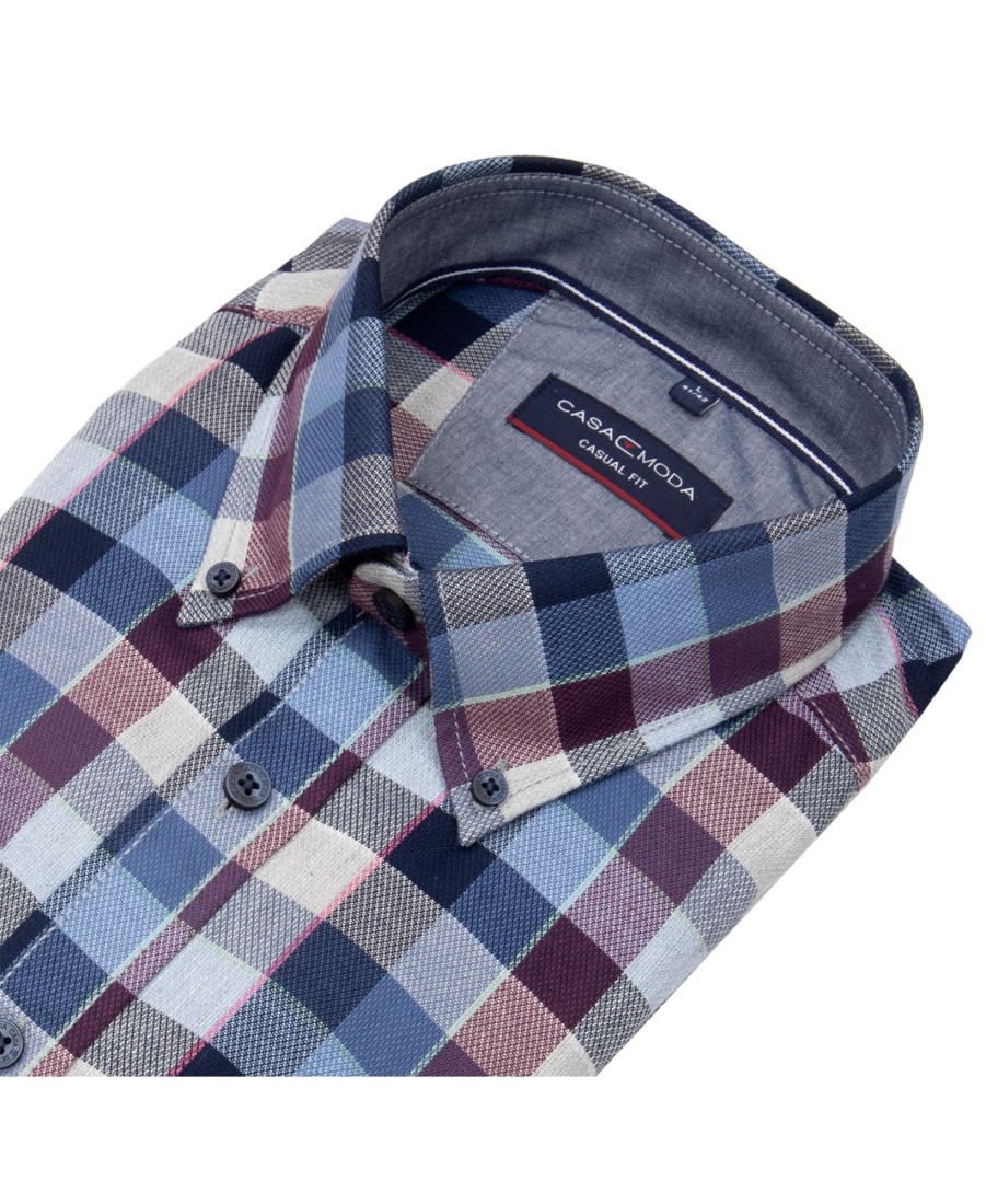 Hemden Casa Moda | Casa Moda Hemd - Casual Fit - Button Down - Kariert - Mehrfarbig