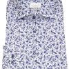 Hemden Eterna | Eterna Hemd - Modern Fit - Kentkragen - Print - Blau / Weis