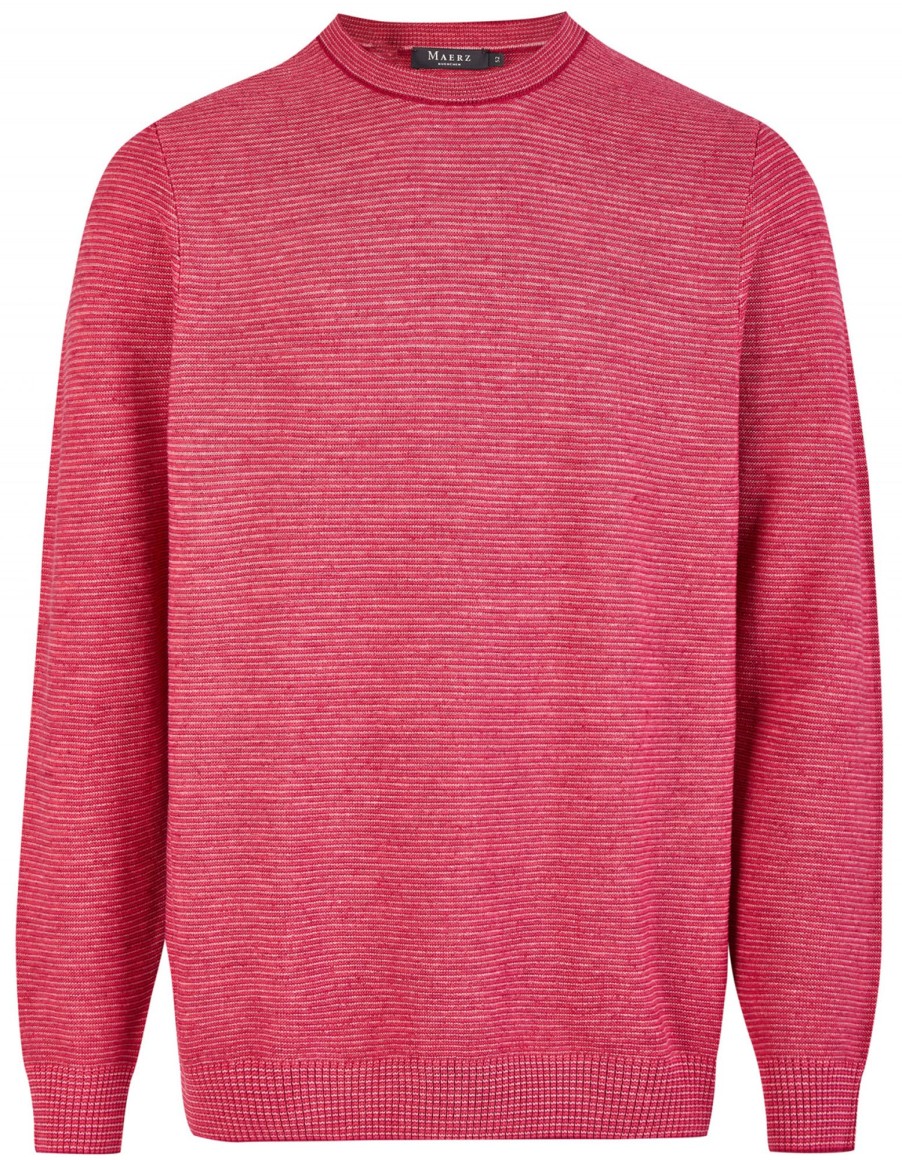 Pullover & Strick MAERZ Muenchen | Maerz Muenchen Pullover - Regular Fit - Rundhals - Flammgarn - Rot