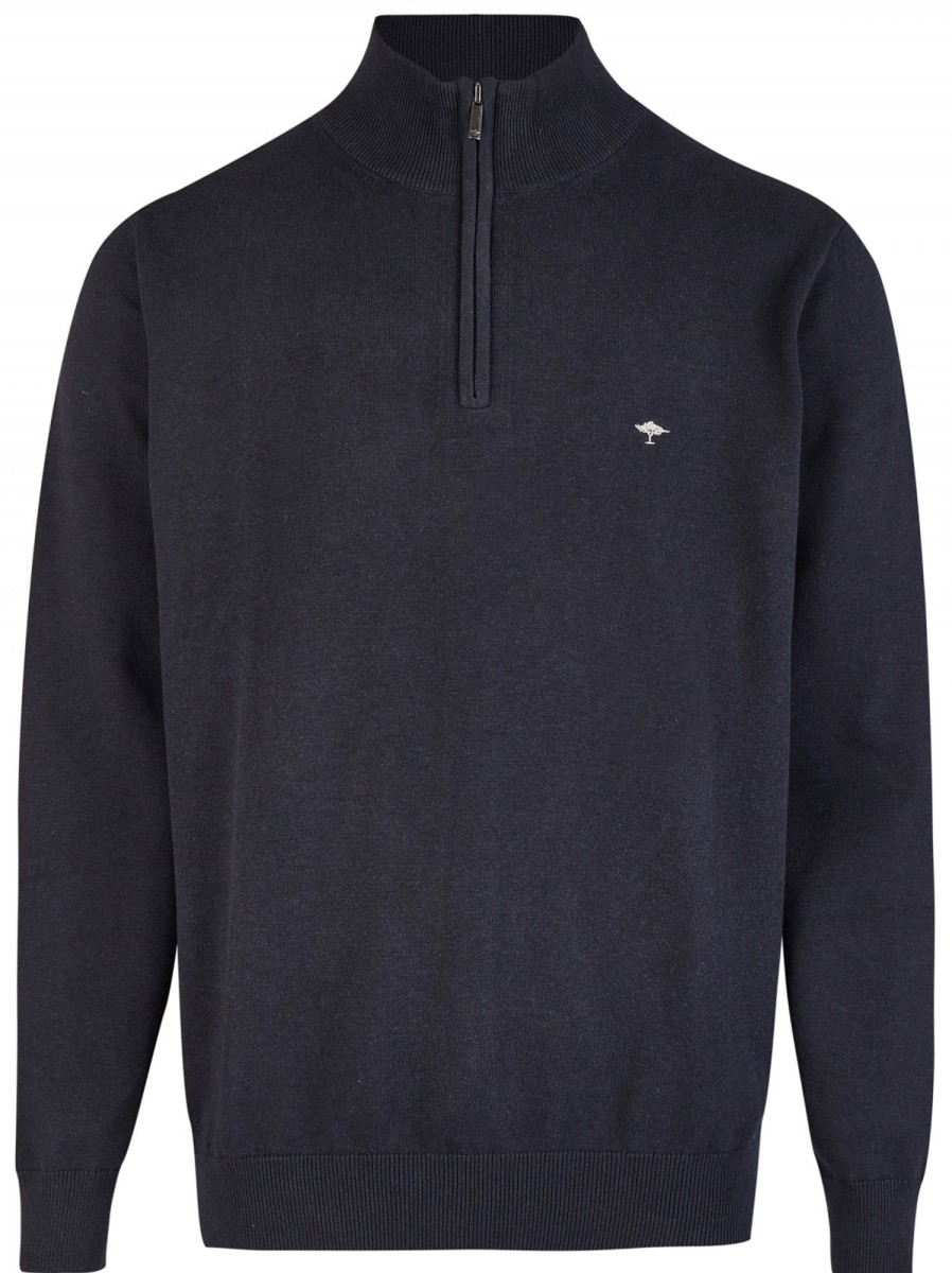 Pullover & Strick Fynch-Hatton | Fynch-Hatton Pullover - Casual Fit - Troyer - Dunkelblau