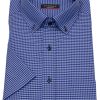 Hemden Eterna | Eterna Kurzarmhemd - Modern Fit - Button Down - Dunkelblau / Blau - Ohne Ovp