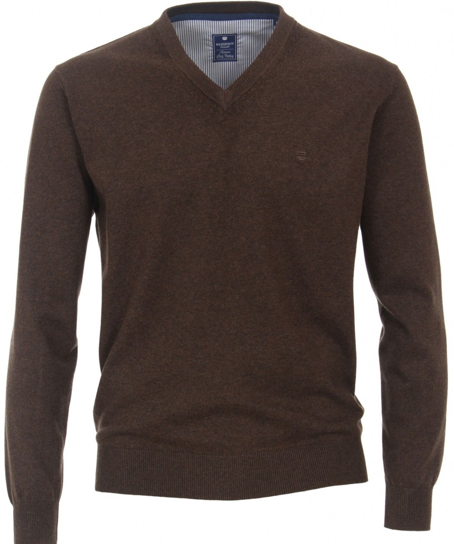 Pullover & Strick Redmond | Redmond Pullover - V-Ausschnitt - Braun