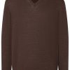 Pullover & Strick MAERZ Muenchen | Maerz Muenchen Pullover - Comfort Fit - V-Ausschnitt - Merinowolle - Braun