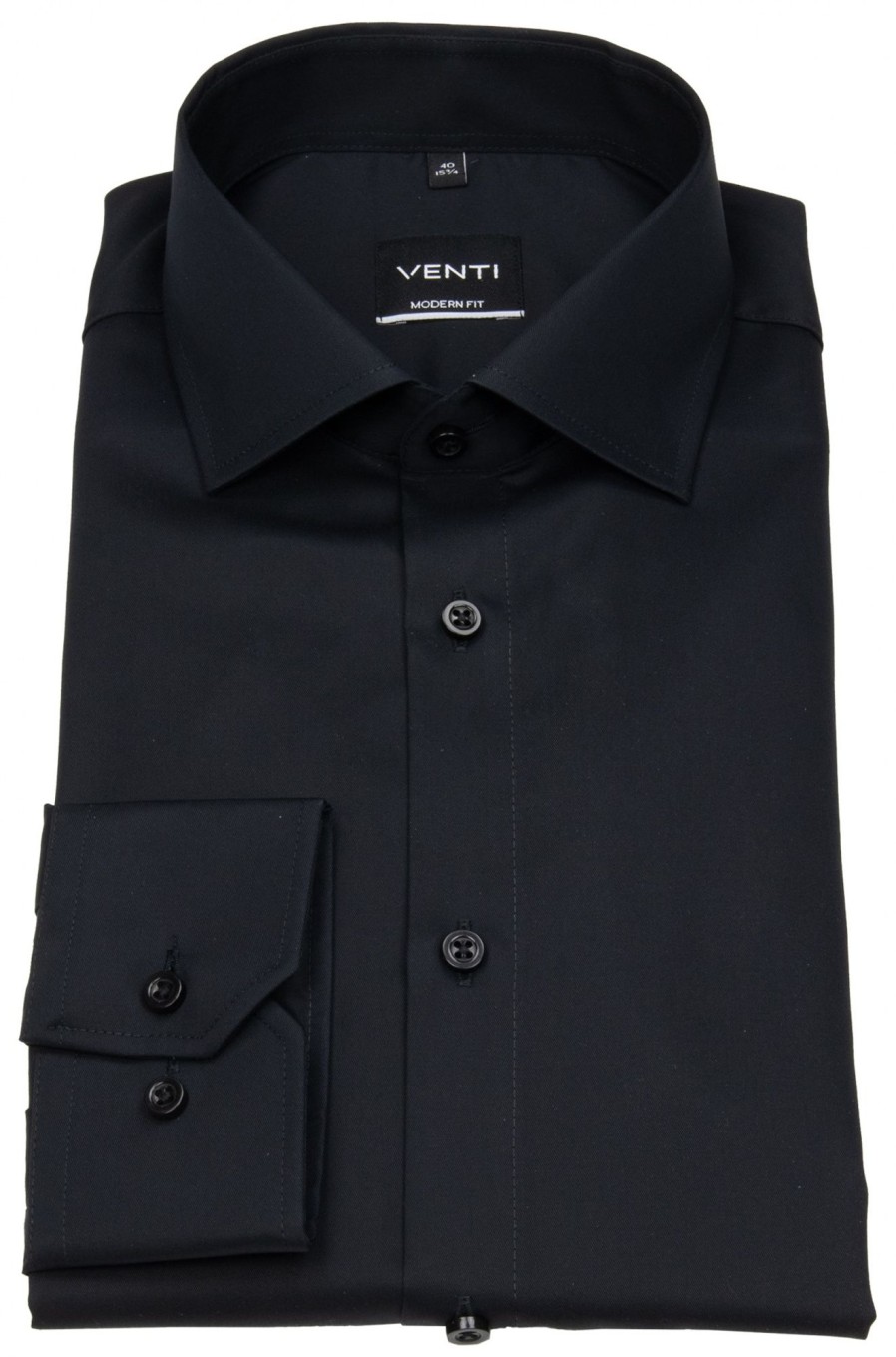 Hemden Venti | Venti Hemd - Modern Fit - Twill - Schwarz