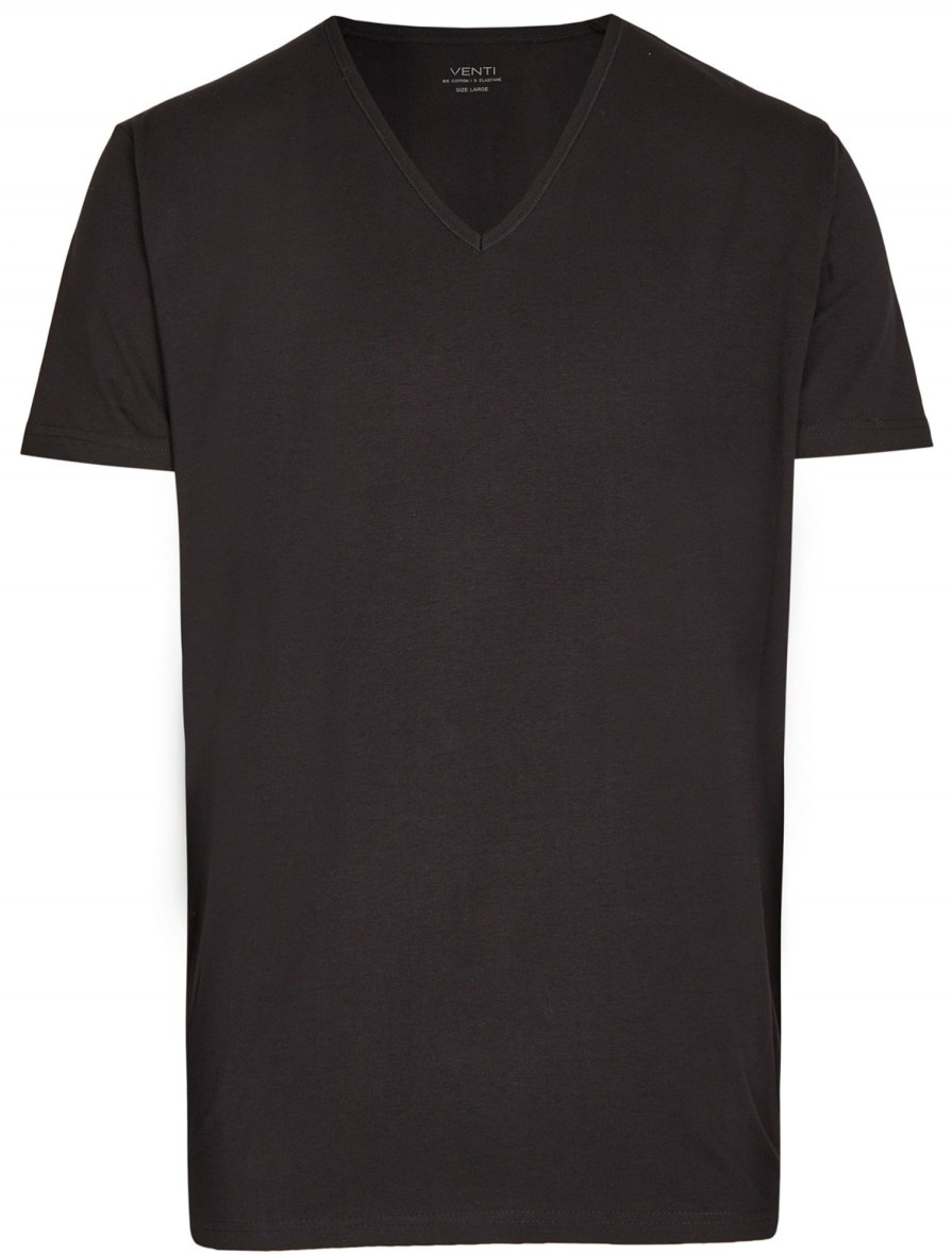 T-Shirts & Polos Venti V-Ausschnitt | Venti T-Shirt Doppelpack - Modern Fit - V-Neck - Schwarz