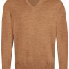 Pullover & Strick MAERZ Muenchen | Maerz Muenchen Pullover - Comfort Fit - V-Ausschnitt - Merinowolle - Hellbraun