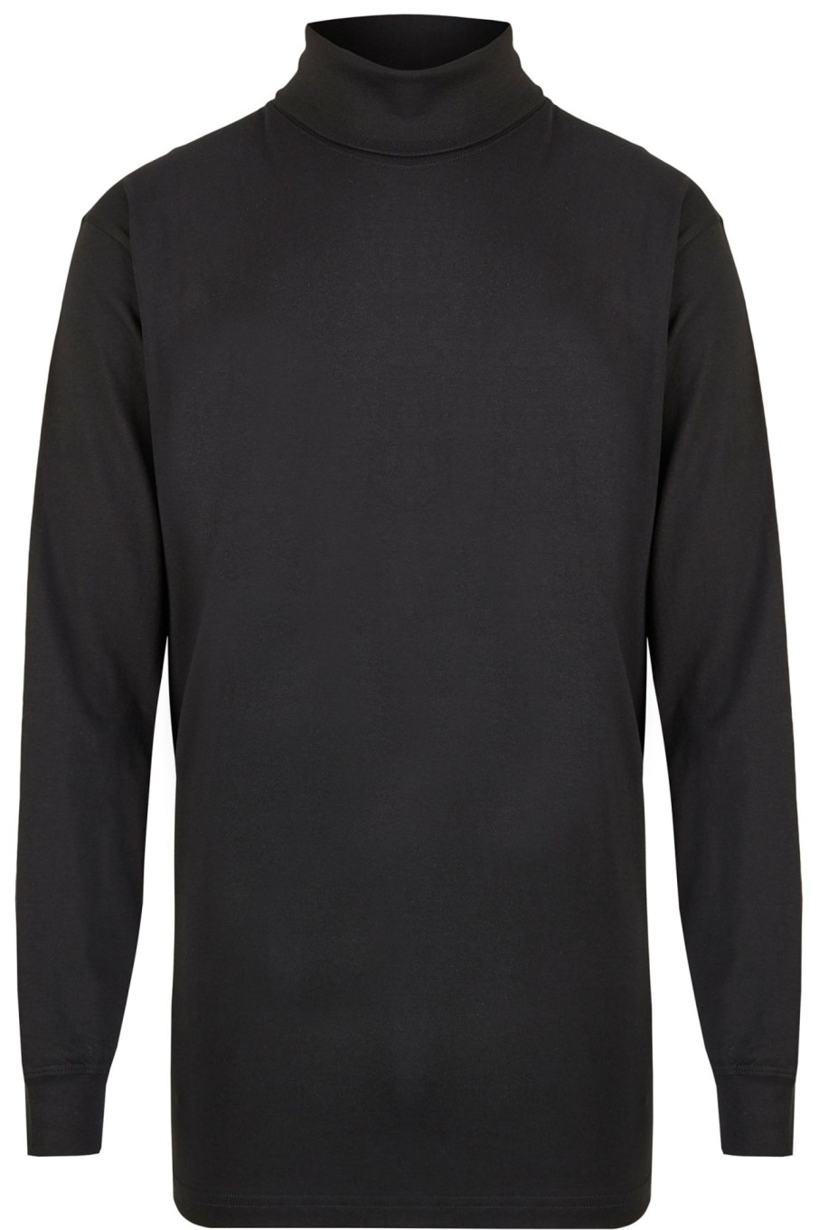 Hemden Ragman | Ragman Rollkragenshirt - Longsleeve - Schwarz