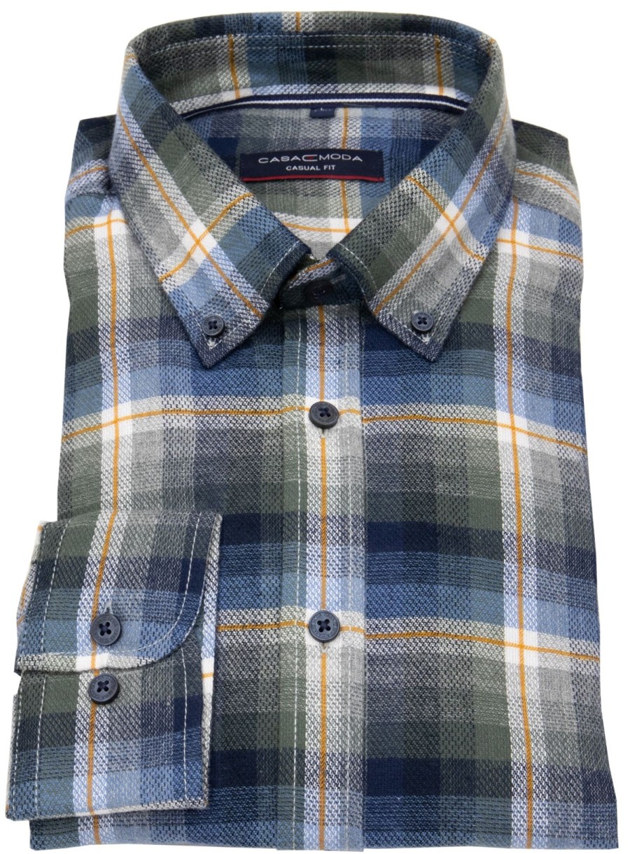 Hemden Casa Moda | Casa Moda Hemd - Casual Fit - Button Down - Kariert - Mehrfarbig