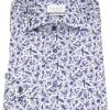 Hemden Eterna | Eterna Hemd - Modern Fit - Print - Blau / Weis - Extra Langer 68Cm Arm