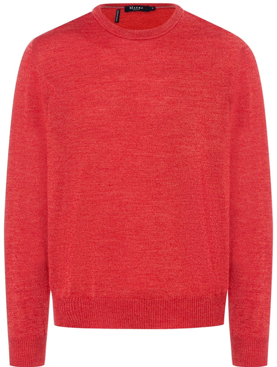 Pullover & Strick MAERZ Muenchen | Maerz Muenchen Pullover - Comfort Fit - Rundhals - Merinowolle - Rot