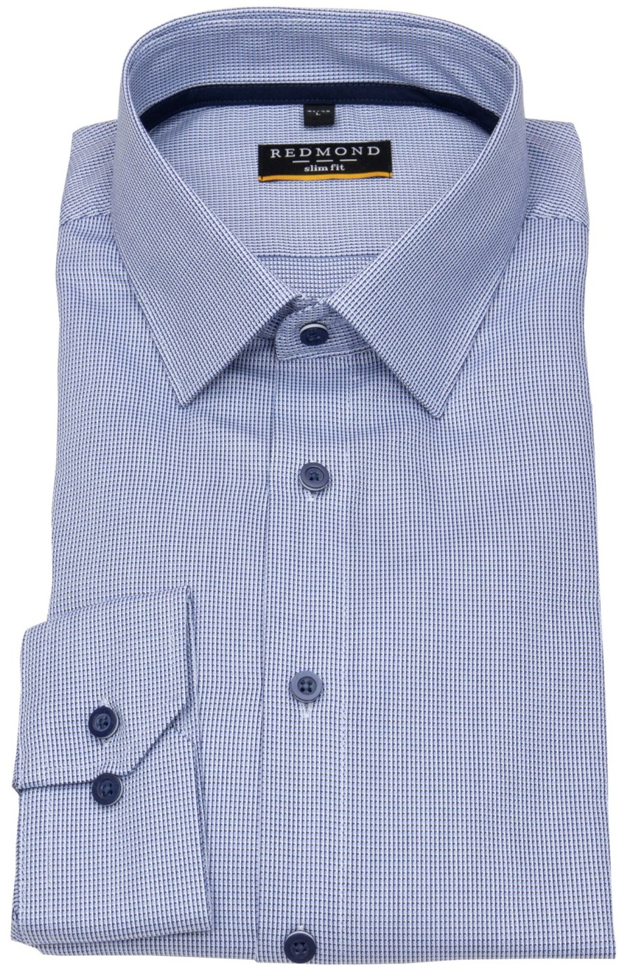 Hemden Redmond | Redmond Hemd - Slim Fit - Kentkragen - Struktur - Blau