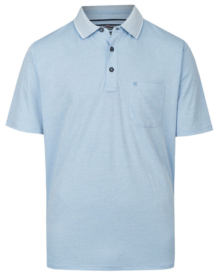 T-Shirts & Polos Casa Moda Casa Moda | Casa Moda Poloshirt - Regular Fit - Hellblau