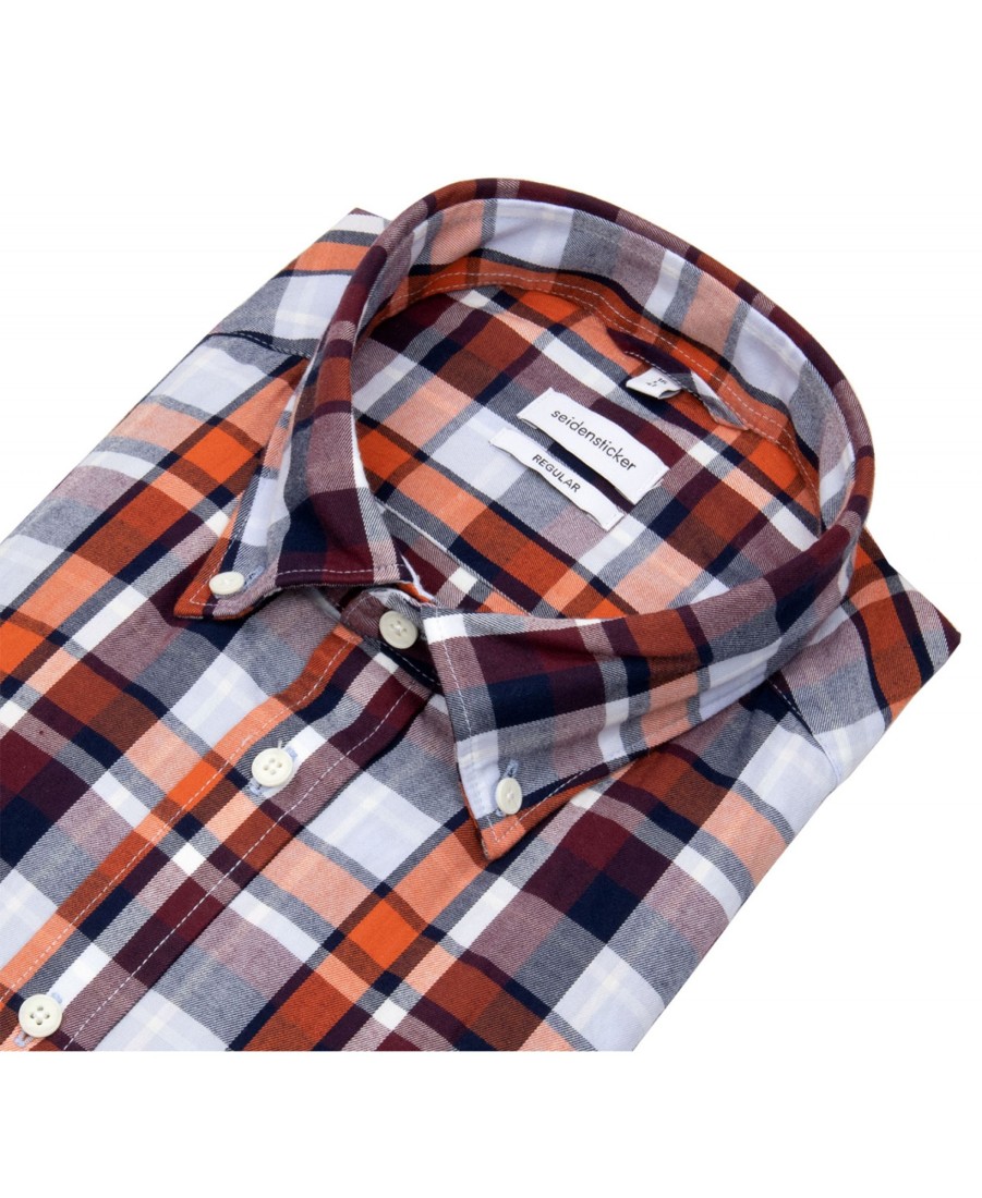 Hemden Seidensticker | Seidensticker Hemd - Regular Fit - Button Down - Kariert - Mehrfarbig