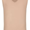 T-Shirts & Polos OLYMP Armellos / Tank Tops | Olymp Level Five Body Fit - Tank Top - Tiefer V-Ausschnitt - Caramel