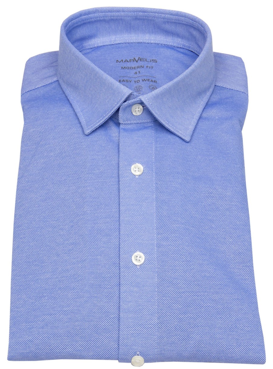 Hemden Marvelis | Marvelis Hemd - Modern Fit - Easy To Wear Jersey - Hellblau