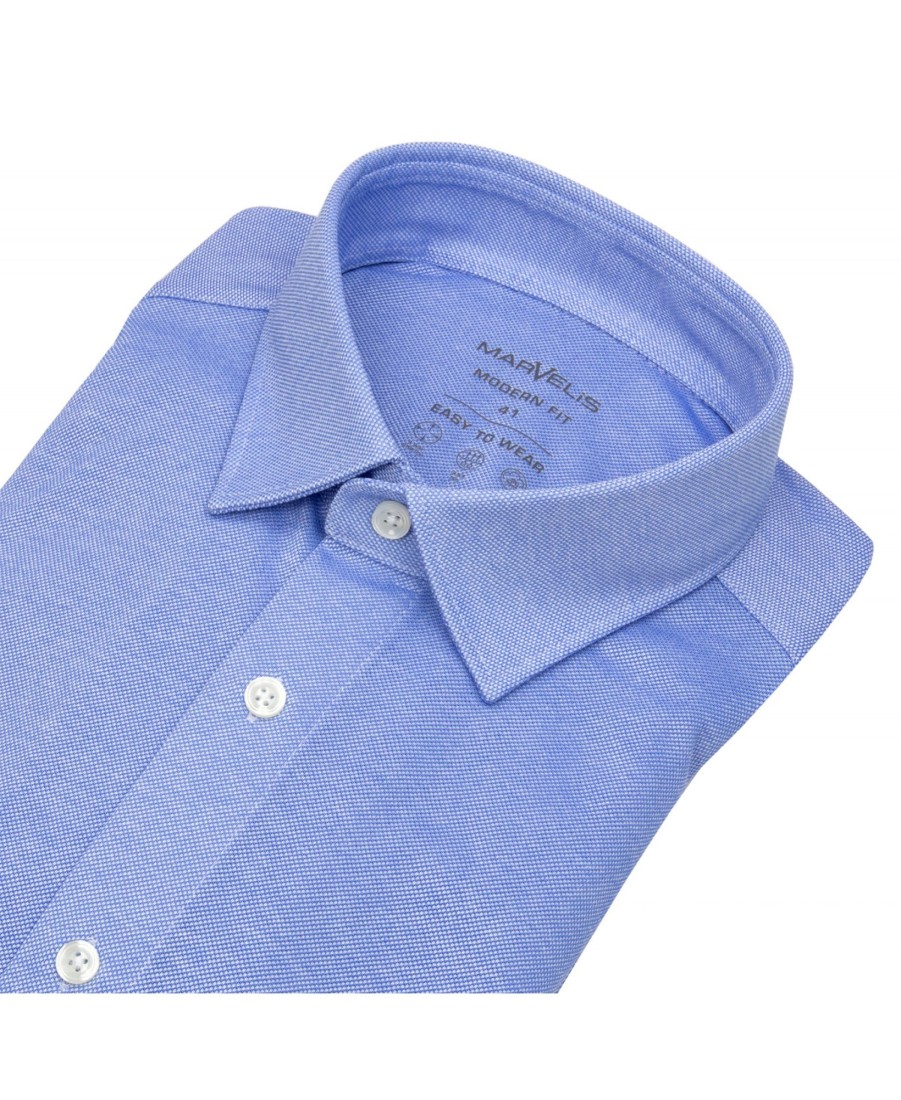 Hemden Marvelis | Marvelis Hemd - Modern Fit - Easy To Wear Jersey - Hellblau