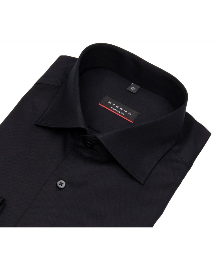 Hemden Eterna | Eterna Hemd - Modern Fit - Cover Shirt - Extra Blickdicht - Schwarz