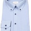 Hemden Eterna | Eterna Hemd - Comfort Fit - Button Down - Hellblau / Weis