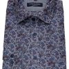 Hemden Casa Moda | Casa Moda Hemd - Casual Fit - Muster - Blau - Extra Langer Arm 72Cm