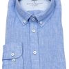 Hemden Fynch-Hatton | Fynch-Hatton Leinenhemd - Casual Fit - Button Down - Blau - Ohne Ovp