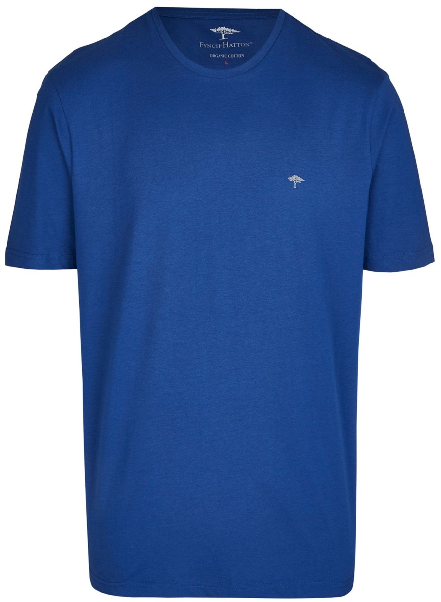 Hemden Fynch-Hatton | Fynch-Hatton T-Shirt - Casual Fit - Rundhals - Blau