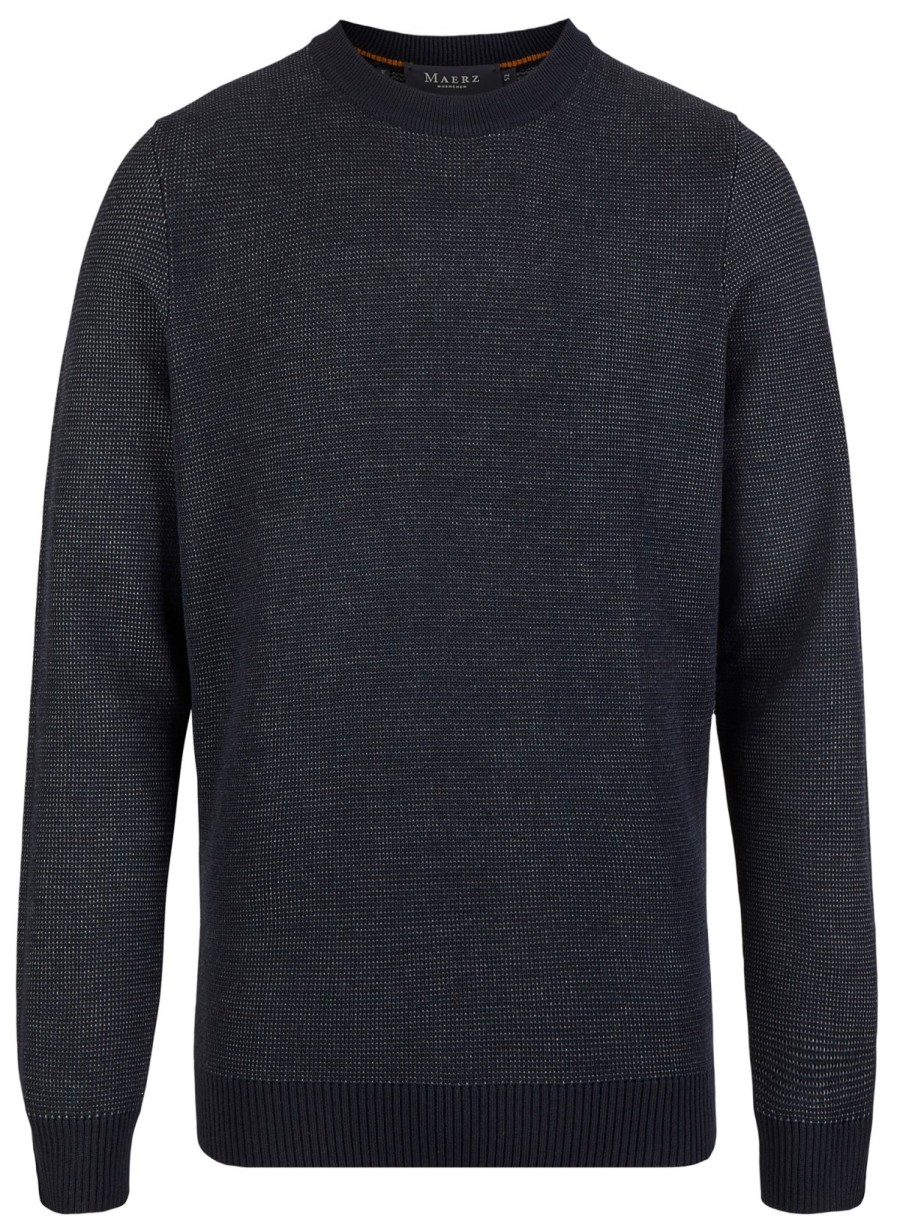 Pullover & Strick MAERZ Muenchen | Maerz Muenchen Pullover - Regular Fit - Rundhals - Navy