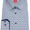 Hemden Pure | Pure Hemd - Slim Fit - Kentkragen- Print - Blau / Weis - Ohne Ovp