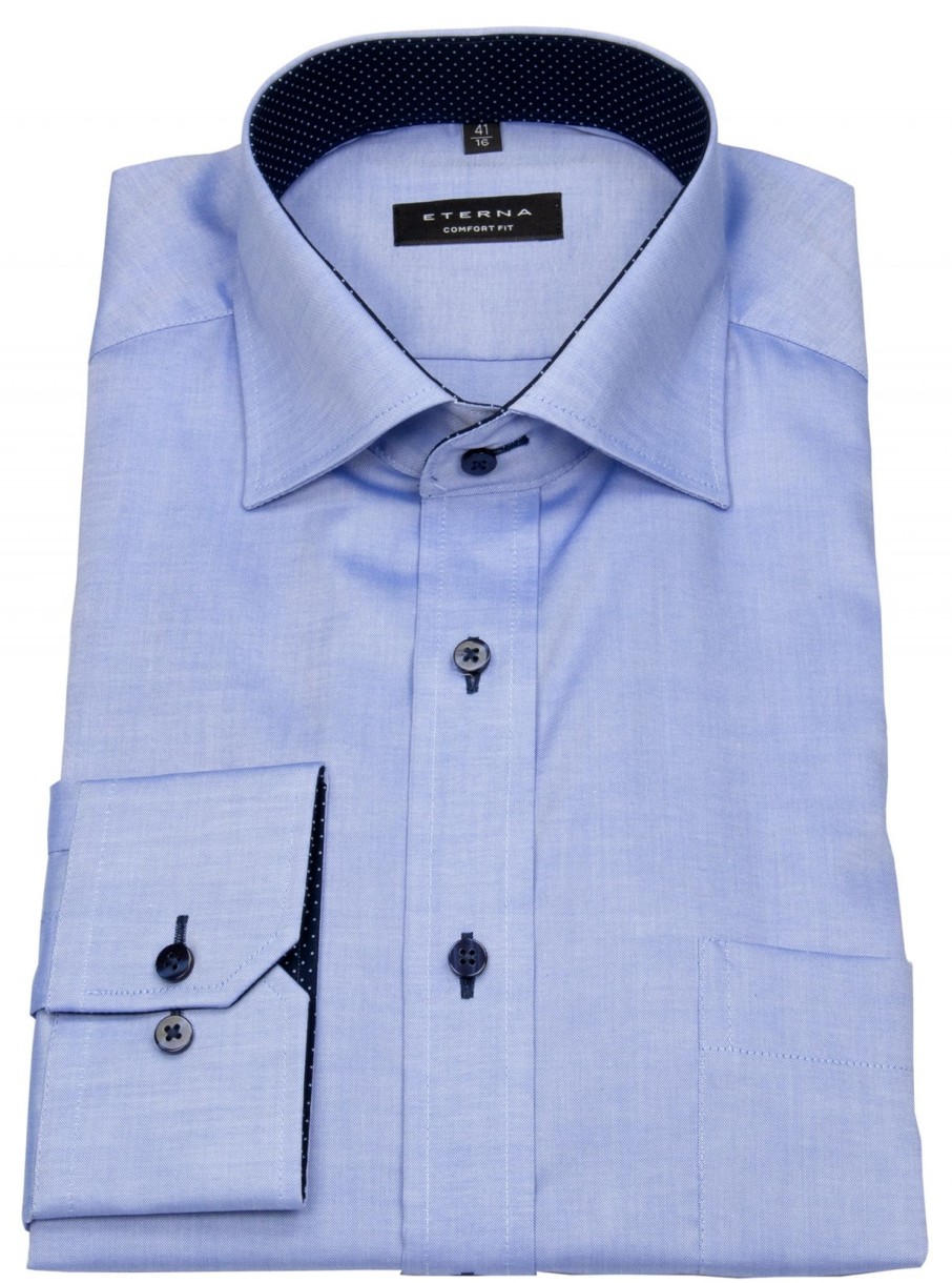 Hemden Eterna | Eterna Hemd - Comfort Fit - Oxford - Kontrastknopfe - Blau