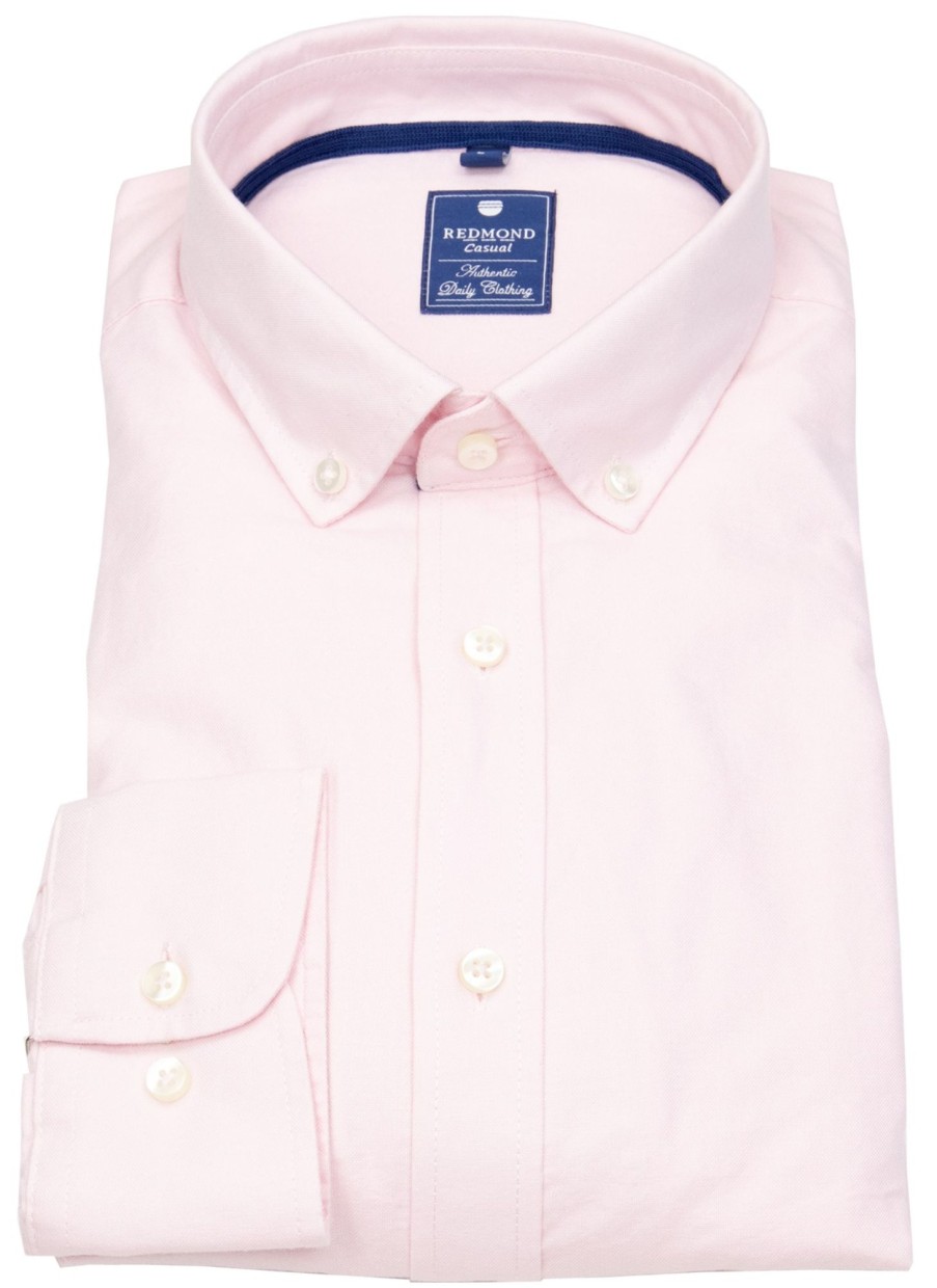 Hemden Redmond | Redmond Hemd - Comfort Fit - Button Down Kragen - Oxford - Rosa