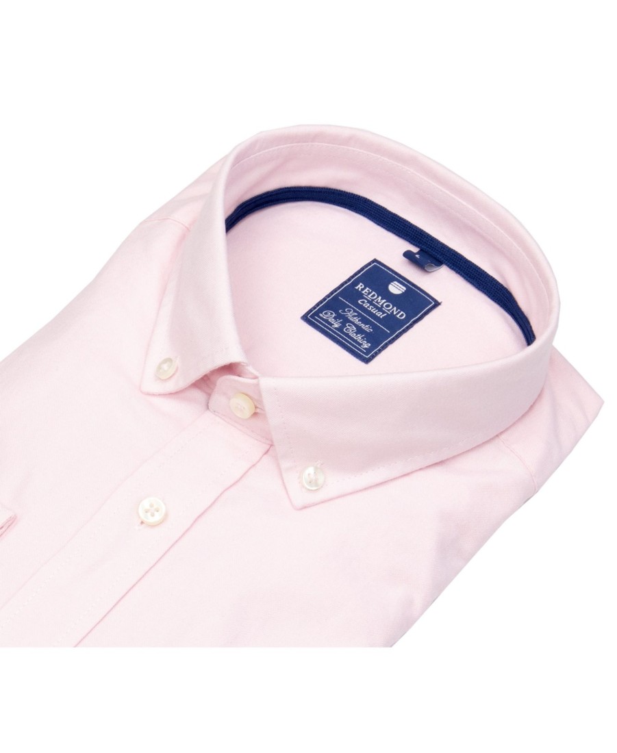 Hemden Redmond | Redmond Hemd - Comfort Fit - Button Down Kragen - Oxford - Rosa