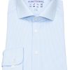 Hemden Pure | Pure Hemd - Slim Fit - Functional Shirt - Haikragen - Streifen - Hellblau / Weis