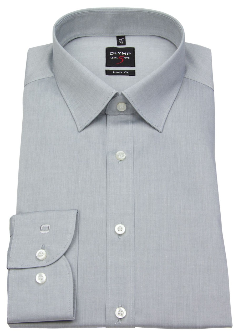 Hemden OLYMP | Olymp Hemd - Level Five Body Fit - Chambray - Grau