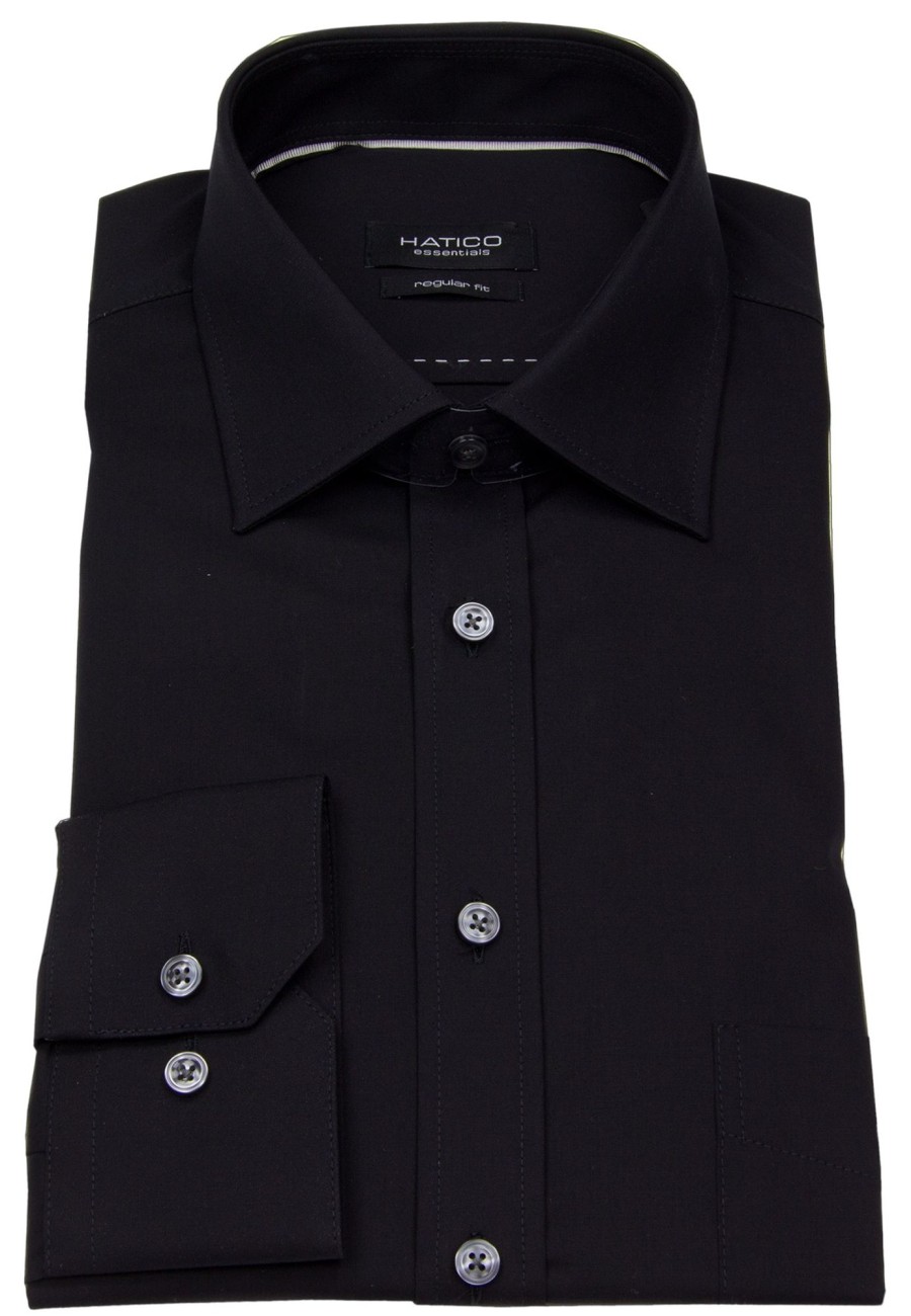 Hemden Hatico | Hatico Hemd - Regular Fit - Chambray - Schwarz