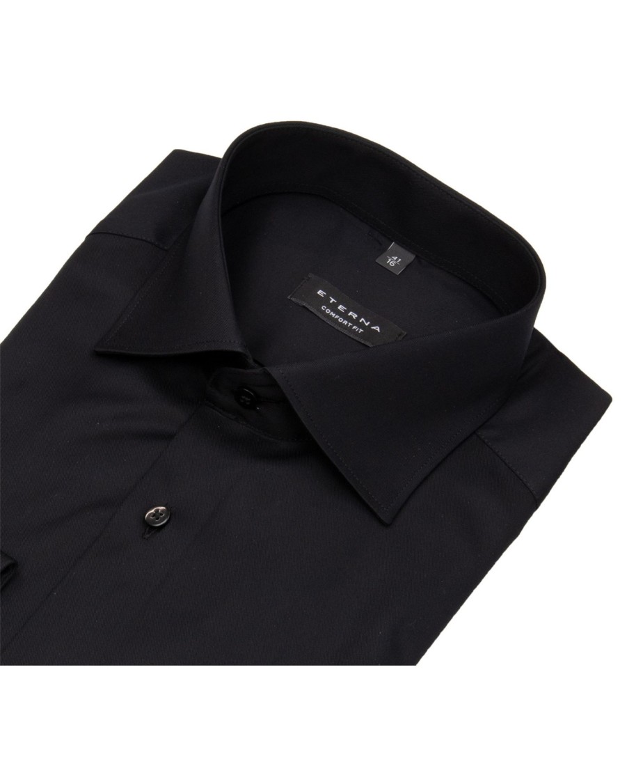 Hemden Eterna | Eterna Hemd - Comfort Fit - Cover Shirt - Extra Blickdicht - Schwarz