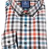 Hemden Redmond | Redmond Hemd - Comfort Fit - Button Down Kragen - Bio Baumwolle - Kariert - Mehrfarbig - Ohne Ovp