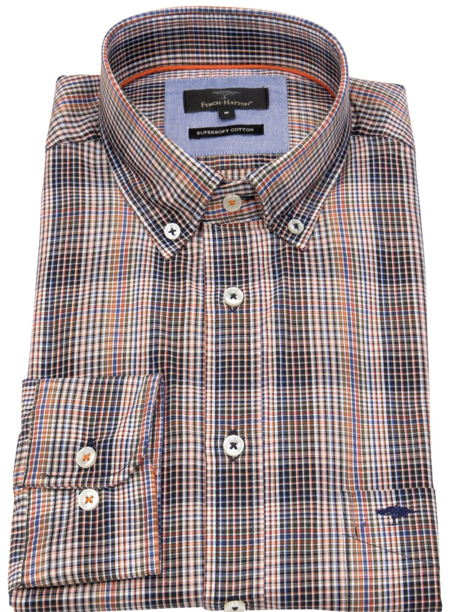 Hemden Fynch-Hatton | Fynch-Hatton Hemd - Casual Fit - Button Down - Kariert - Mehrfarbig