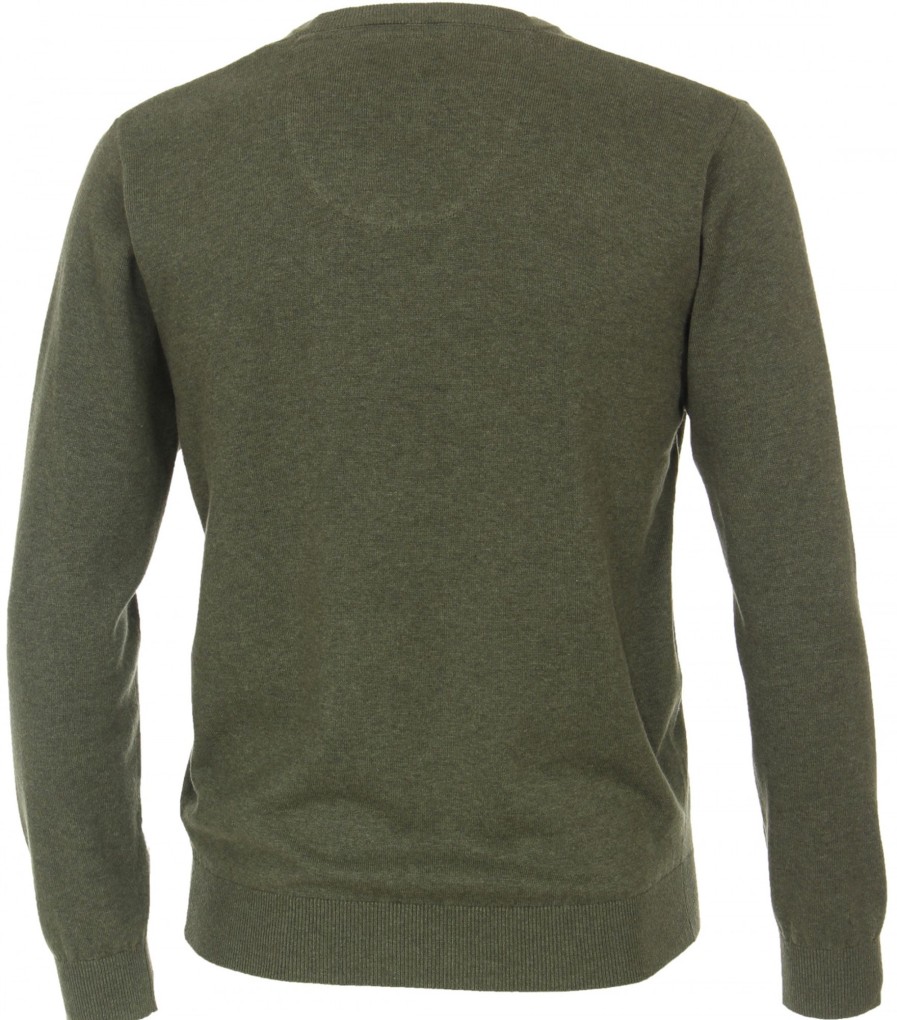 Pullover & Strick Redmond | Redmond Pullover - V-Ausschnitt - Oliv