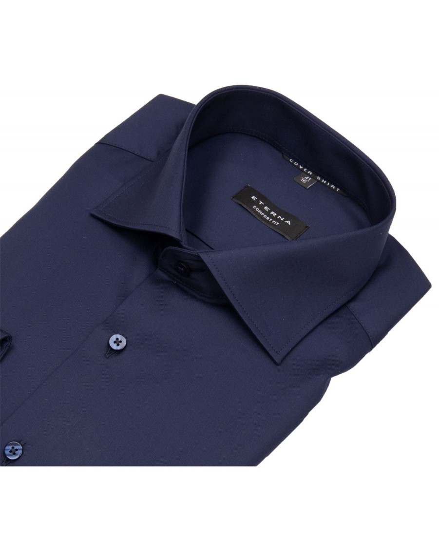 Hemden Eterna | Eterna Hemd - Comfort Fit - Cover Shirt - Extra Blickdicht - Dunkelblau - Ohne Ovp