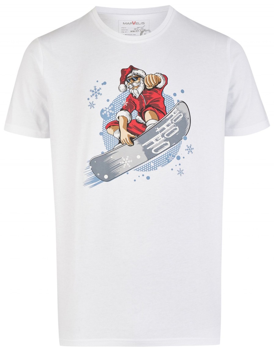 T-Shirts & Polos Marvelis Rundhals-Ausschnitt | Marvelis T-Shirt - Rundhals - Weihnachten - Weis