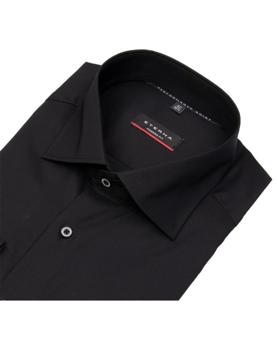 Hemden Eterna | Eterna Hemd - Modern Fit - Performance Shirt - Stretch - Schwarz - Ohne Ovp