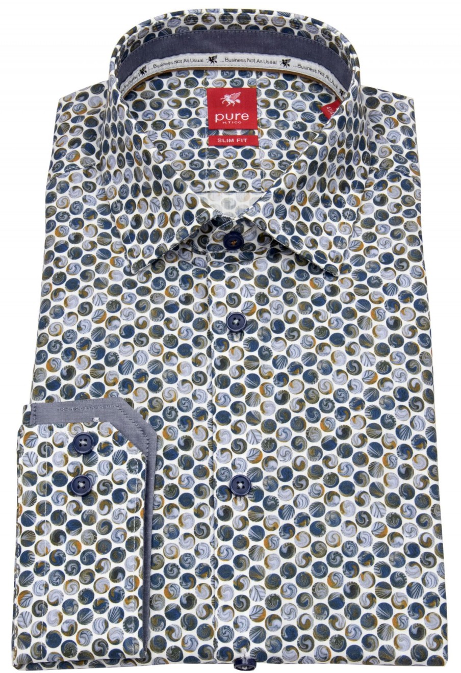 Hemden Pure | Pure Hemd - Slim Fit - Print - Mehrfarbig