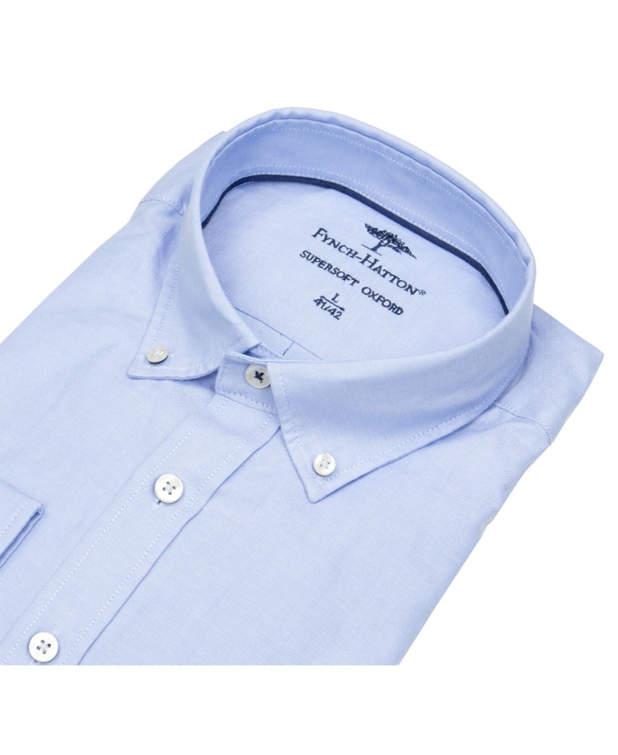 Hemden Fynch-Hatton | Fynch-Hatton Hemd - Casual Fit - Button Down - Oxford - Hellblau - Ohne Ovp