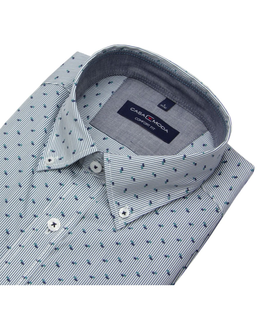 Hemden Casa Moda | Casa Moda Hemd - Comfort Fit - Button Down - Gestreift - Blau - Ohne Ovp