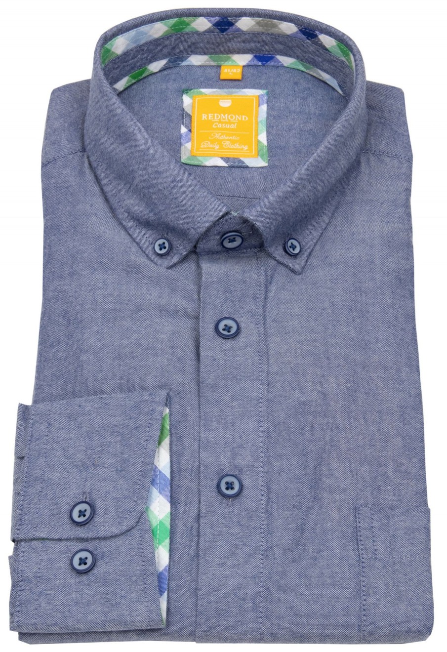 Hemden Redmond | Redmond Hemd - Casual Modern Fit - Button Down Kragen - Oxford - Blau