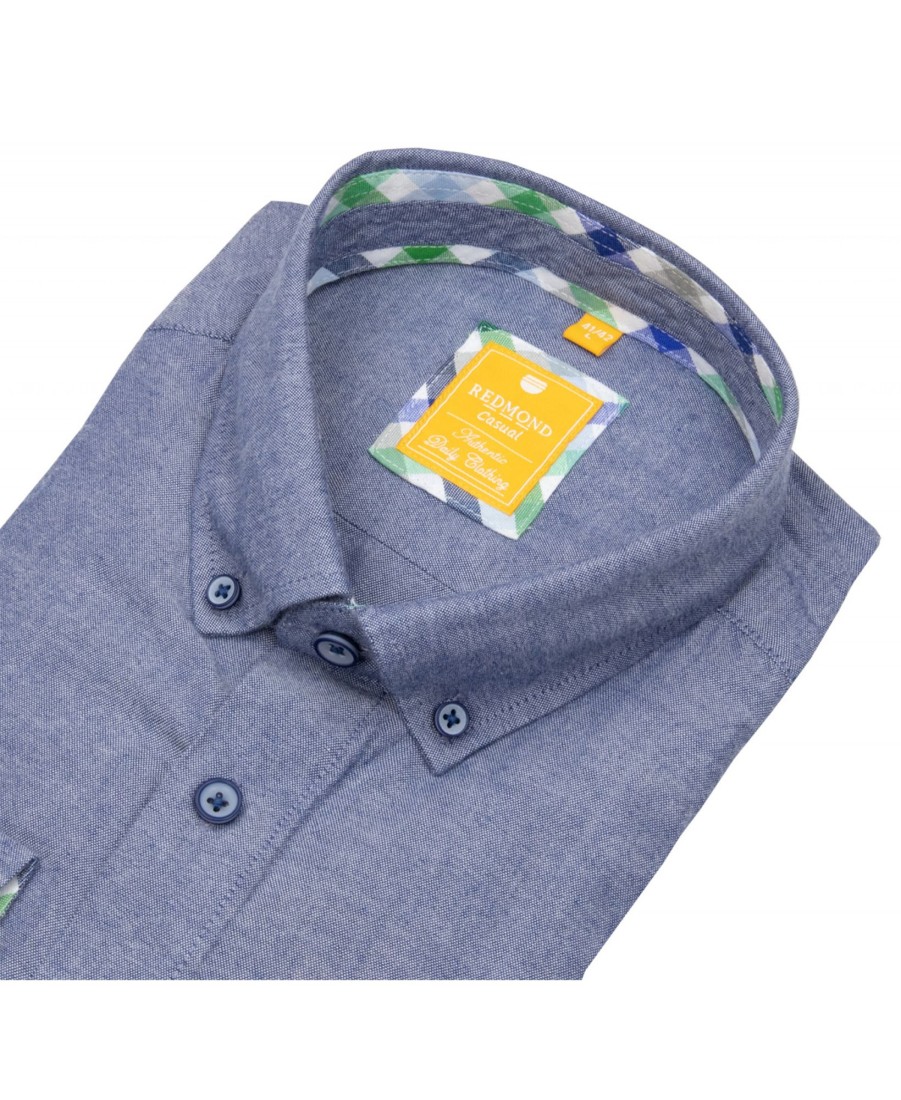 Hemden Redmond | Redmond Hemd - Casual Modern Fit - Button Down Kragen - Oxford - Blau